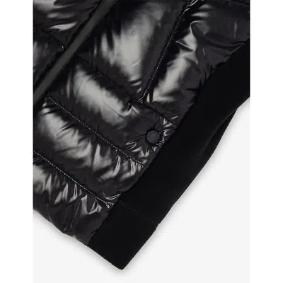 Moncler Black Zip-up Padded Cardigan 6-14 In Black