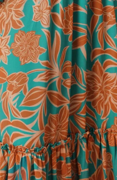 Flying Tomato Print Long Sleeve Maxi Dress In Multi