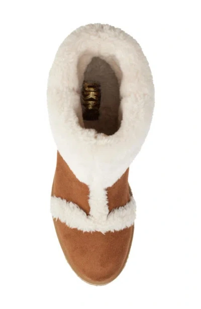 Dkny Sancia Faux Fur Lined Platform Boot In Brown