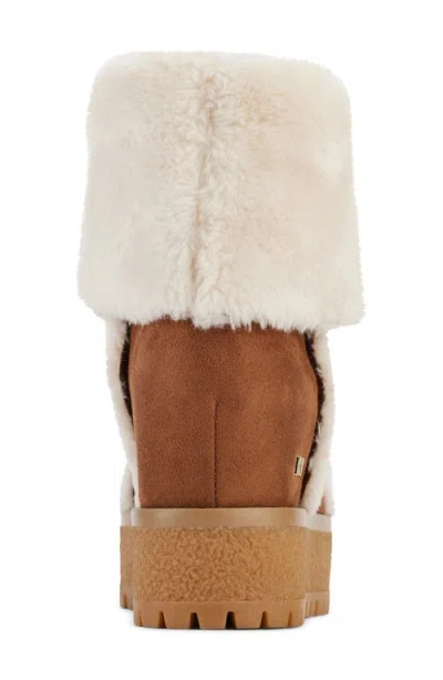 Dkny Sancia Faux Fur Lined Platform Boot In Brown