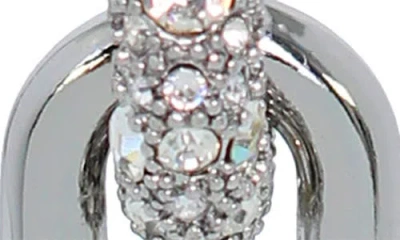 Allsaints Pave Link & Imitation Pearl Linear Drop Earrings In Silver