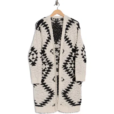 Bobeau Southwest Bouclé Long Cardigan In Multi