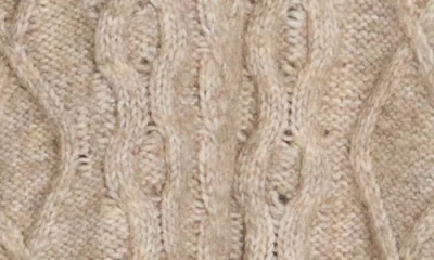 Bobeau Mock Neck Cable Knit Sweater In Brown