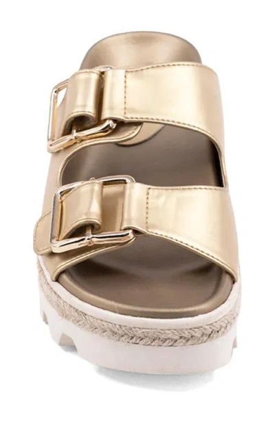 Shushop Xyla Lug Sole Sandal In Gold