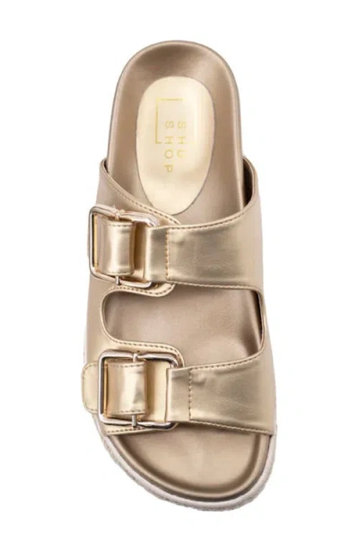Shushop Xyla Lug Sole Sandal In Gold