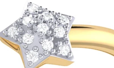 Luvmyjewelry Dreamer Full Moon & Star Diamond Ring In Gold