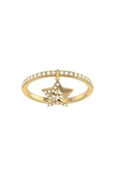 Luvmyjewelry Dreamer Lucky Star Diamond Charm Ring In Gold