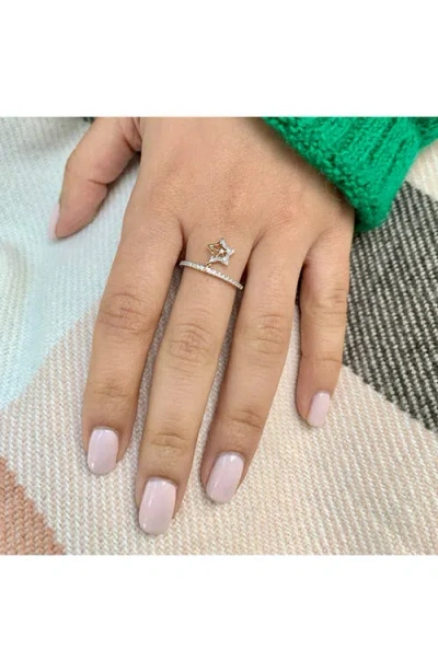 Luvmyjewelry Dreamer Lucky Star Diamond Charm Ring In Gold
