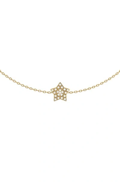 Luvmyjewelry Dreamer Lucky Star Diamond Station Necklace In Gold