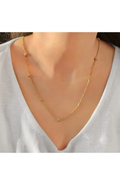 Luvmyjewelry Dreamer Lucky Star Diamond Station Necklace In Gold