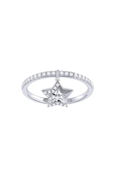 Luvmyjewelry Dreamer Lucky Star Diamond Charm Ring In Metallic