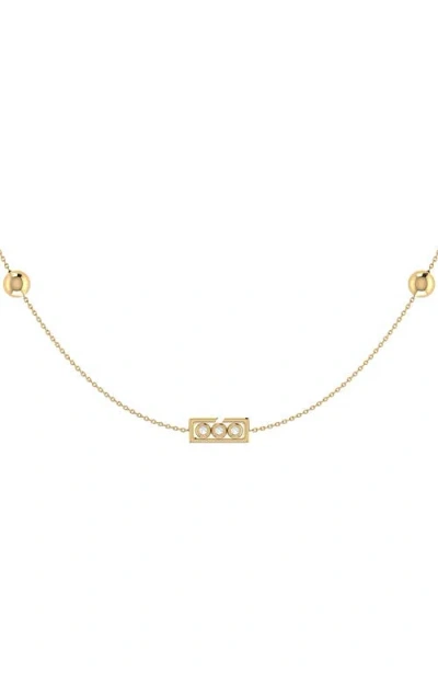 Luvmyjewelry Home Traffic Light Diamond Station Necklace In Gold