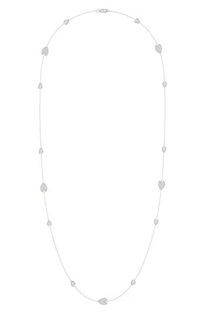 Luvmyjewelry Avani Raindrop Diamond Station Necklace In Metallic