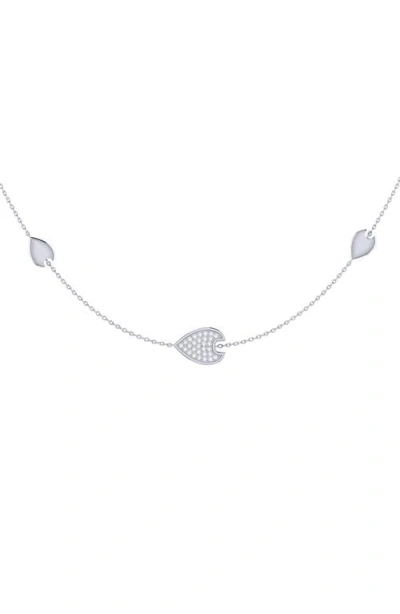 Luvmyjewelry Avani Raindrop Diamond Station Necklace In Metallic