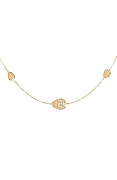 Luvmyjewelry Avani Raindrop Diamond Station Necklace In Gold