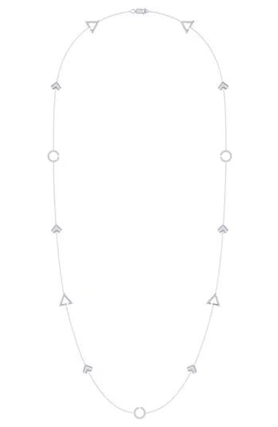 Luvmyjewelry Avani Skyline Diamond Station Necklace In Metallic