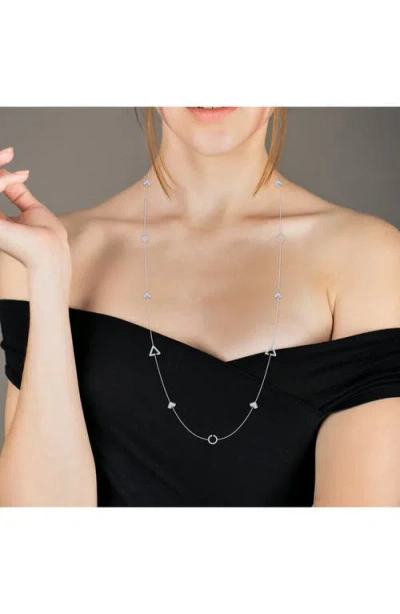 Luvmyjewelry Avani Skyline Diamond Station Necklace In Metallic