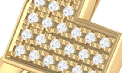 Luvmyjewelry One Way Arrow Sterling Silver Diamond Open Ring In Gold