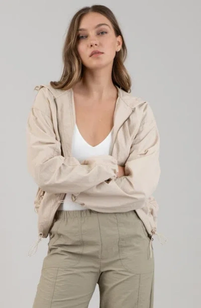 Blu Pepper Drawcord Toggle Hooded Jacket In Brown