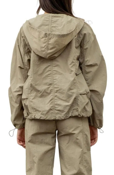 Blu Pepper Drawcord Toggle Hooded Jacket In Green
