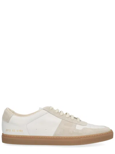 Common Projects Low-top Leather Sneakers With Suede Accents In White