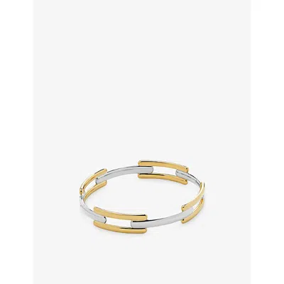 Monica Vinader Womens Signature Link 18ct Yellow Gold-plated Vermeil Sterling-silver And Sterling-silver Bangle In Gold