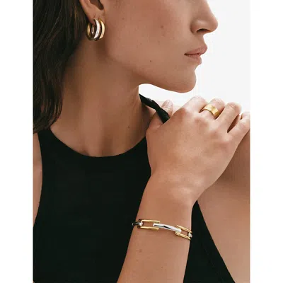 Monica Vinader Womens Signature Link 18ct Yellow Gold-plated Vermeil Sterling-silver And Sterling-silver Bangle In Gold