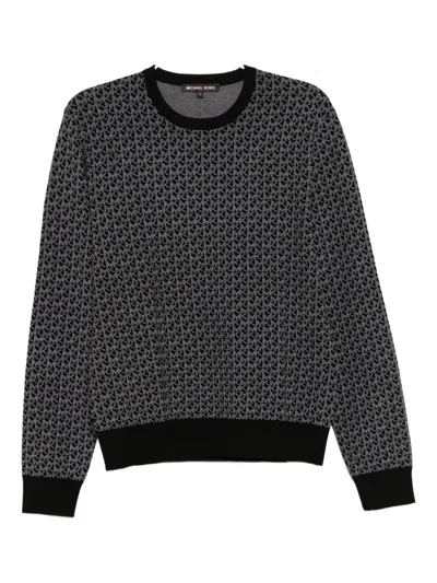 Michael Kors All-over Logo Print Sweatshirt In Black