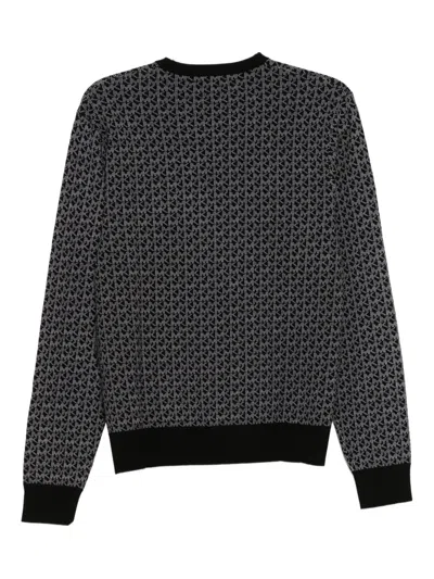 Michael Kors All-over Logo Print Sweatshirt In Black