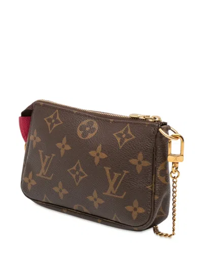 Pre-owned Louis Vuitton 2017 Monogram Giraffe Christmas Mini Pochette Accessoires Handbag In Brown