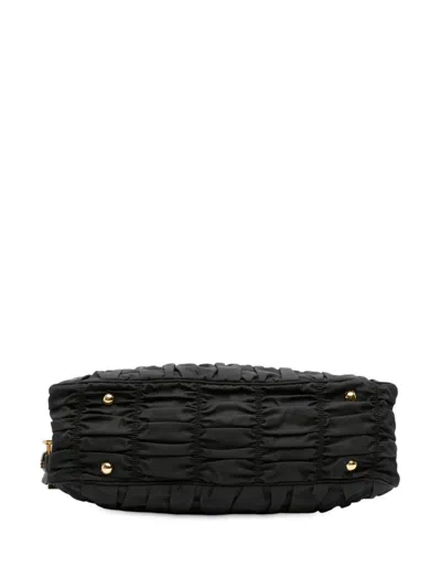 Pre-owned Prada 2013-2025 Tessuto Gaufre Satchel In Black