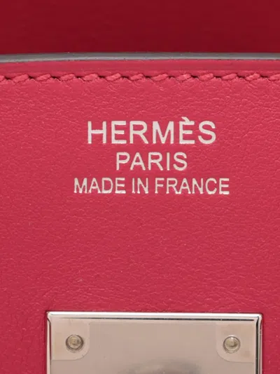 Pre-owned Hermes 2021 Toile H And Swift Fray Fray Birkin 35 Handbag In Pink