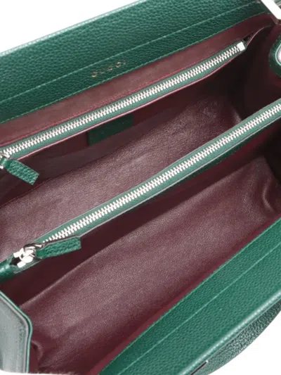 Pre-owned Gucci 2016-2025 Small Grained Calfskin Zumi Top Handle Bag Satchel In Green