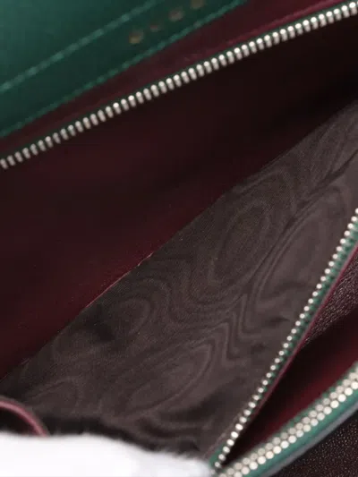 Pre-owned Gucci 2016-2025 Small Grained Calfskin Zumi Top Handle Bag Satchel In Green