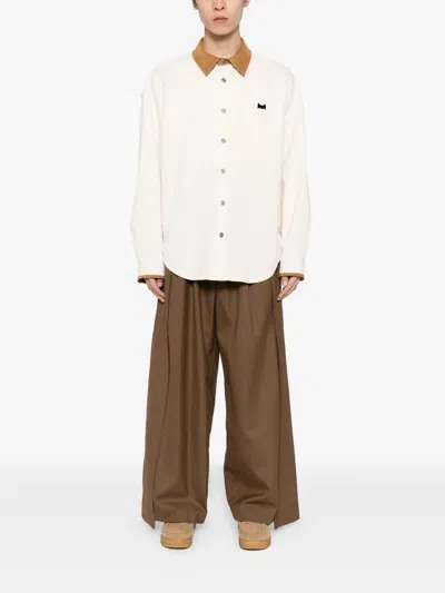 Songzio Embroidered Corduroy Shirt Jacket In Neutral