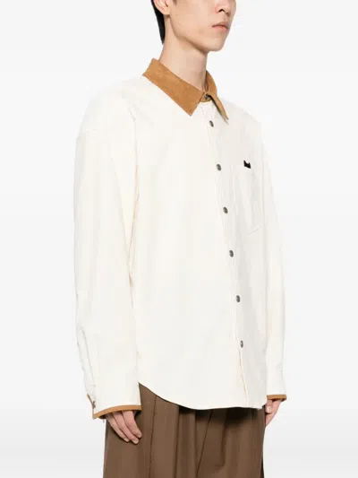 Songzio Embroidered Corduroy Shirt Jacket In Neutral