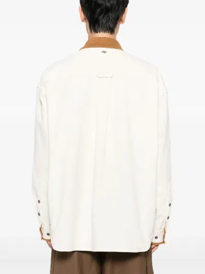 Songzio Embroidered Corduroy Shirt Jacket In Neutral