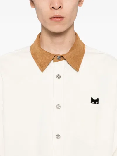 Songzio Embroidered Corduroy Shirt Jacket In Neutral