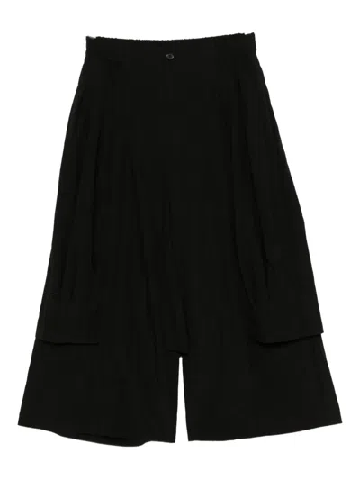 Songzio Edge Fold Skirt Pants In Black