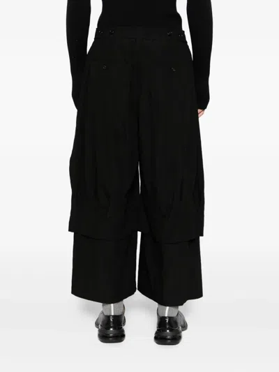 Songzio Edge Fold Skirt Pants In Black