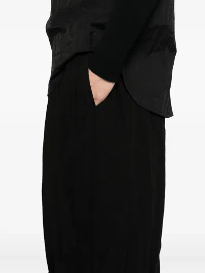 Songzio Edge Fold Skirt Pants In Black