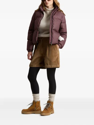 Woolrich Checked Zip Jacket In Burgundy