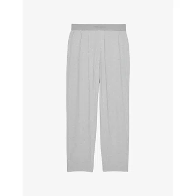 Reiss Mens Soft Grey Hugo Cotton-jersey Jogging Bottoms In Gray