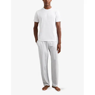 Reiss Mens Soft Grey Hugo Cotton-jersey Jogging Bottoms In Gray