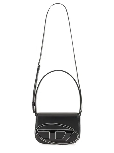 Diesel Compact Minimalist Shoulder Bag With Smooth Finish In Black