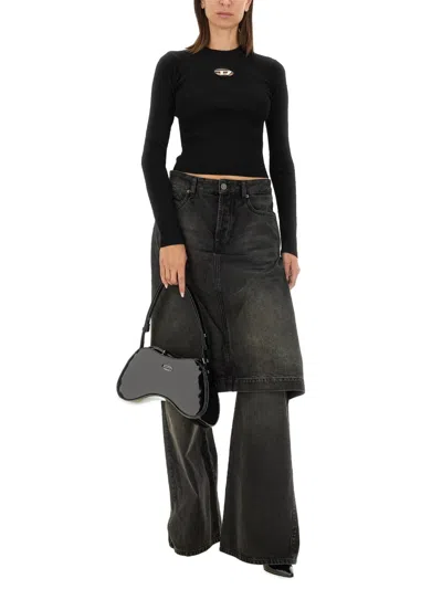 Diesel M-anchor-a Black T-shirt In Black