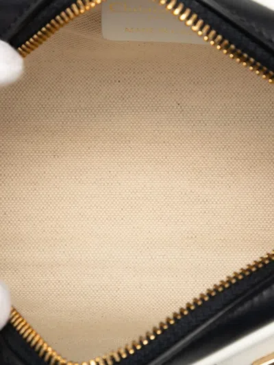 Pre-owned Dior 2022 Micro Leather  Vibe Zip Bowling Bag Satchel In Black