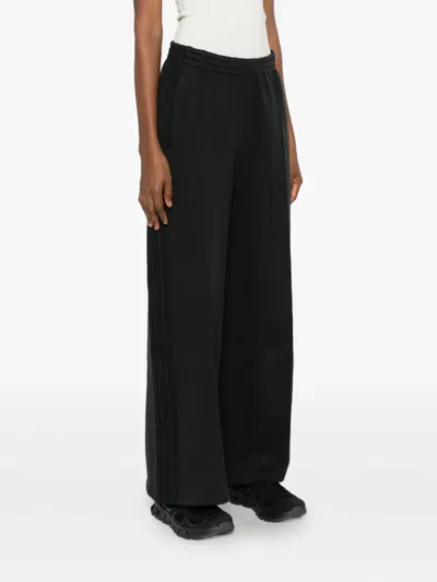 Adidas Originals Three-stripe Logo Trousers In Black