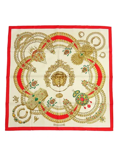 Pre-owned Hermes 1986-1998 Kosmima Silk Scarf 90 Scarves In Red