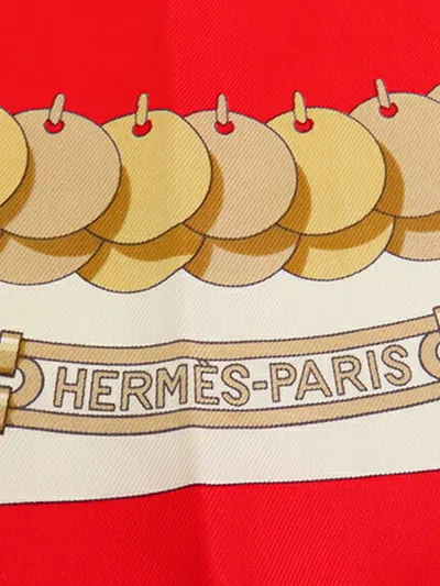 Pre-owned Hermes 1986-1998 Kosmima Silk Scarf 90 Scarves In Red